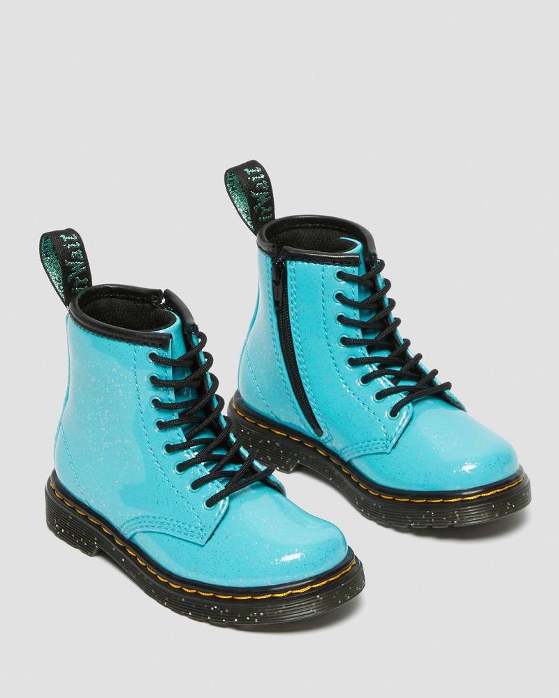 Kids' Dr Martens Toddler 1460 Glitter Lace Up Boots Turquoise | AU 693CTV